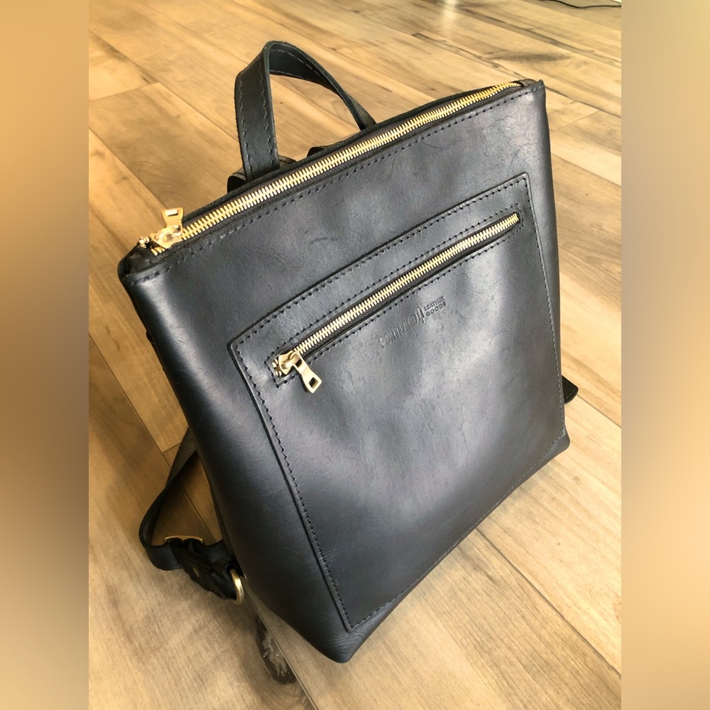 Portland Leather Goods Classic Tote Backpack Black
